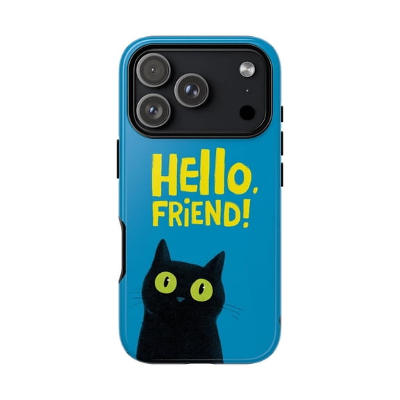 Cute Hello Friend Black Kitty Cat H1669 Premium Case for iPhone 17 16 15 14 13 12 11 Pro Max – Unisex Design