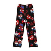 XYYLWWZQ Cute Hello Kitty Anime Cartoon Characters Pajamas Pants for Women Men Valentine's Day Couples Casual Sleepwear Pants,Color 1,M
