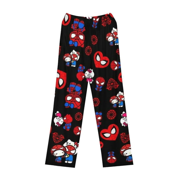 Cute Hello Kitty Anime Cartoon Characters Pajamas Pants for Women Men Valentine's Day Couples Casual Sleepwear Pants,Color 1,M