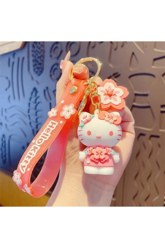 Cute Hello Kitty Cartoon Keychain - Car Key Ring, Backpack Pendant, Gift for Girls & Kids