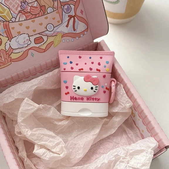 Cute Hello Kitty Earphone Case For Airpods 1 2 3 4 Wireless Bluetooth Headset Protective Cover