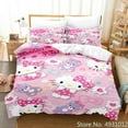 Cute Hello Kitty Love Bedding Set Pillowcase Japanese Anime Bedclothes