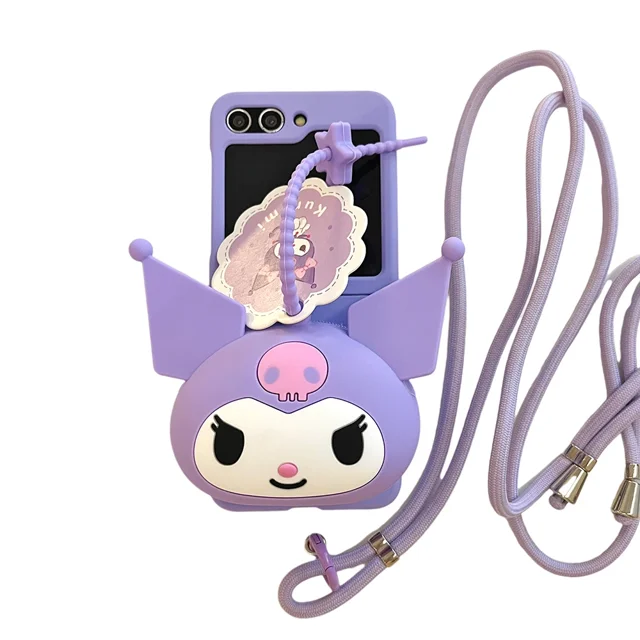 Cute Hello Kitty My Melody with Coin Purse Lanyard Phone Case for