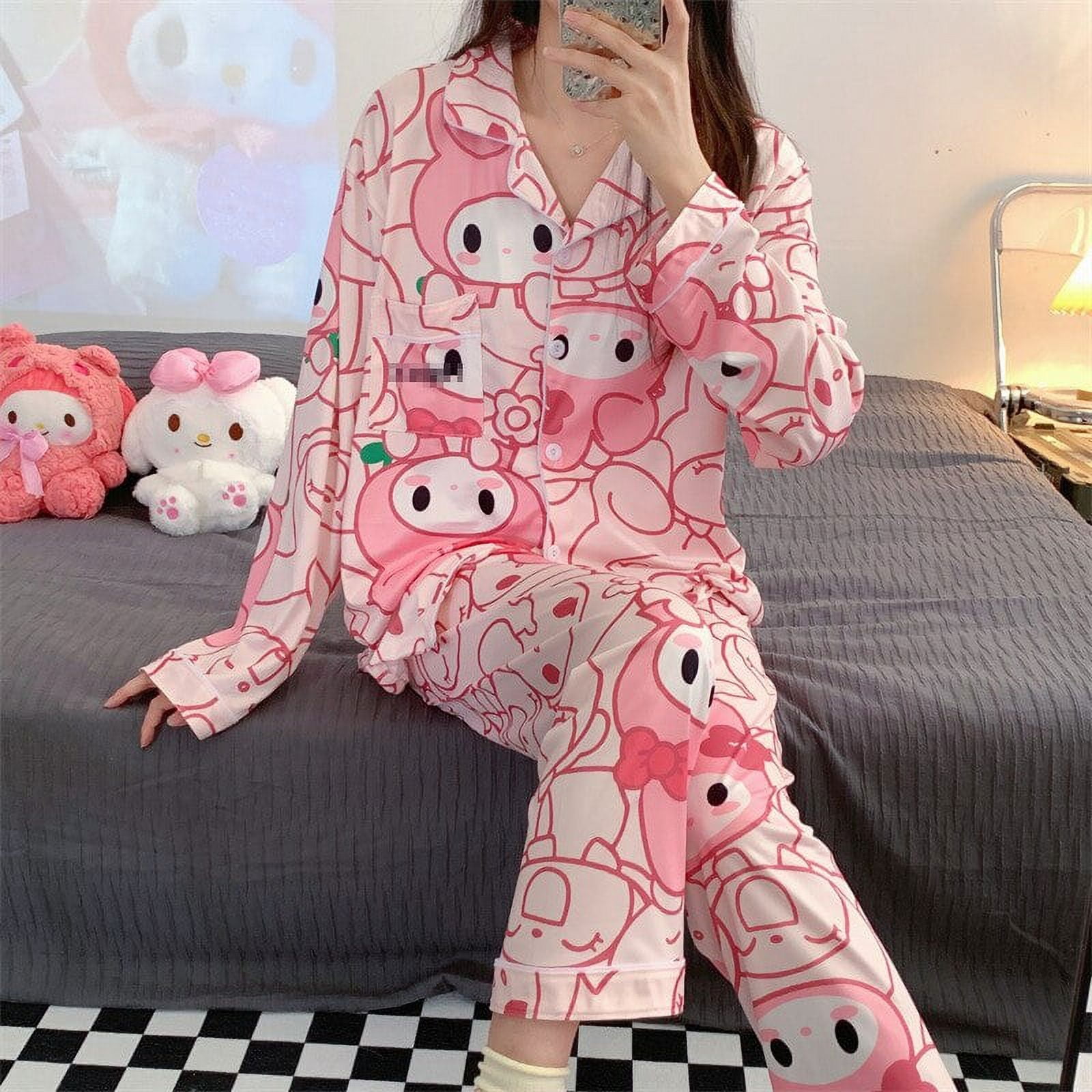 Cute Hello Kitty Pajama Cartoon Sanrio My Melody Cinnamoroll Kuromi ...
