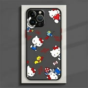 Cute Hello Kitty Phone Case For iPhone 15 14 13 12 11 Pro Max mini XS Max XR X 8 Plus SE Frosted Translucent Cover
