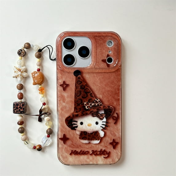 Cute Hello Kitty Phone Case with Hat Pattern,suitable for iPhone 17 16 15 14 Fashion Phone Cover Gifts