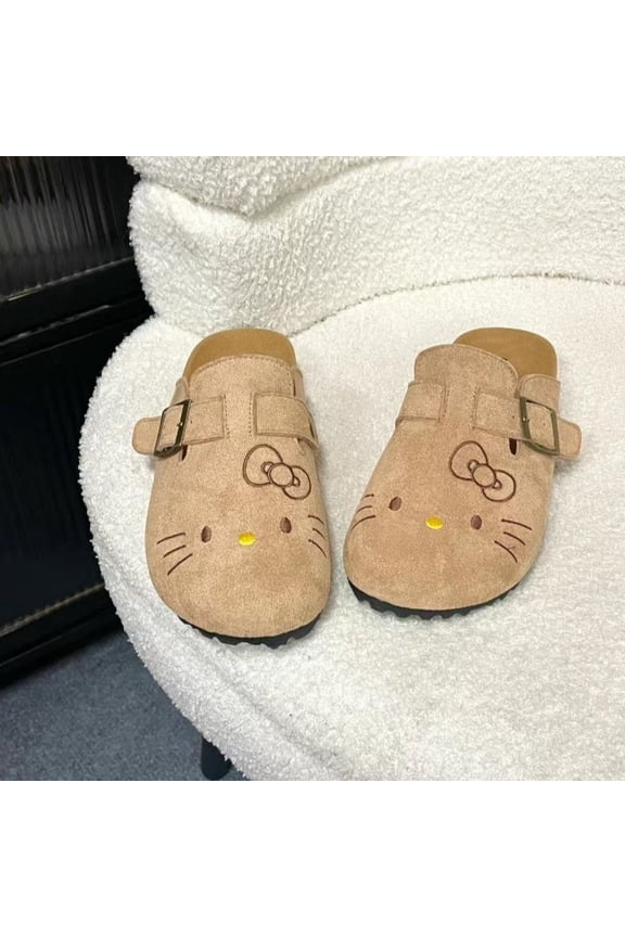 Cute Hello Kitty Slippers Flat Shoes Sweet Cartoon Outdoor Anti Slip Slippers Gift