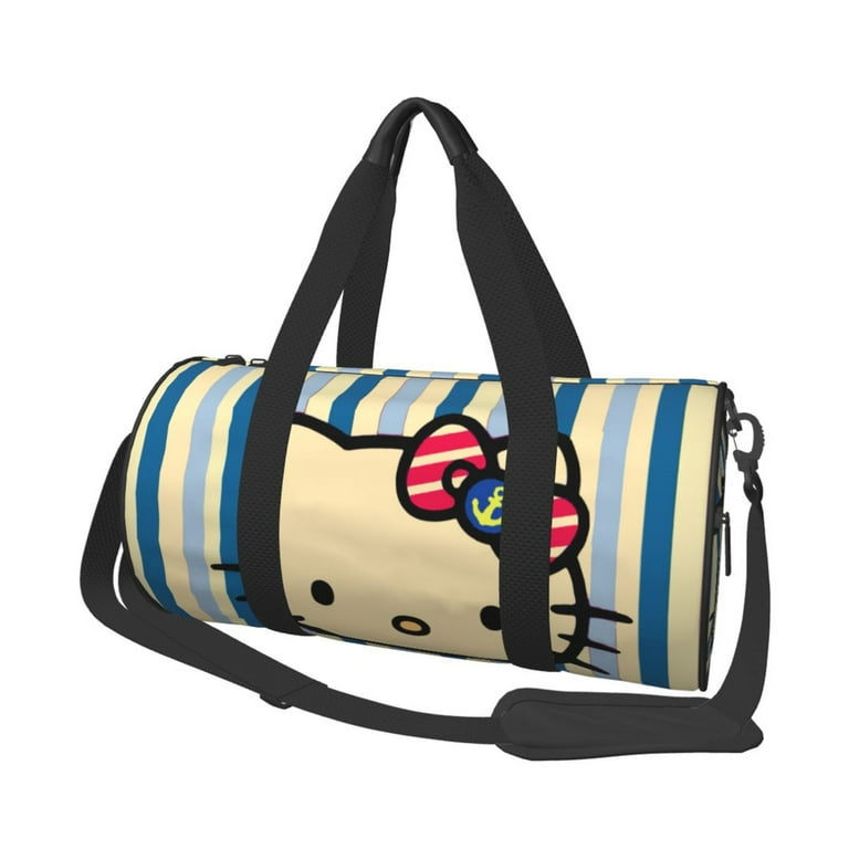 Cute Hello Kitty Travel Duffel Bag Weekender Overnight Bags with Shoe Compartment Carry On Duffle Bag Sports Gym Tote Bags Style 1