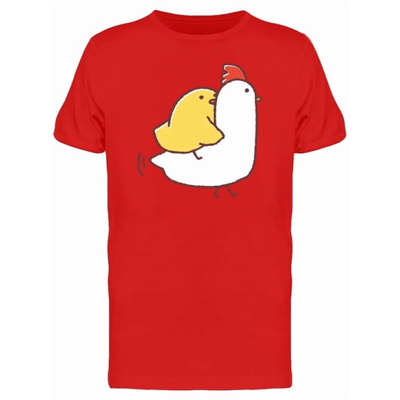 Cute Hen Carrying A Chicken Tee Men's -Image by Shutterstock