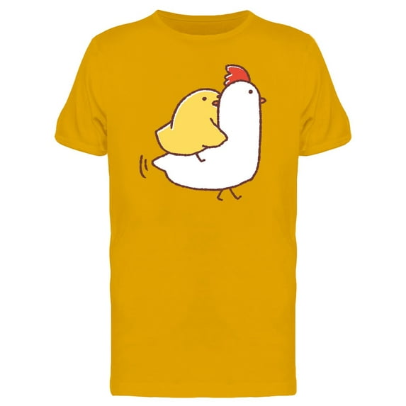 Cute Hen Carrying A Chicken Tee Men's -Image by Shutterstock