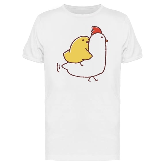 Cute Hen Carrying A Chicken Tee Men's -Image by Shutterstock