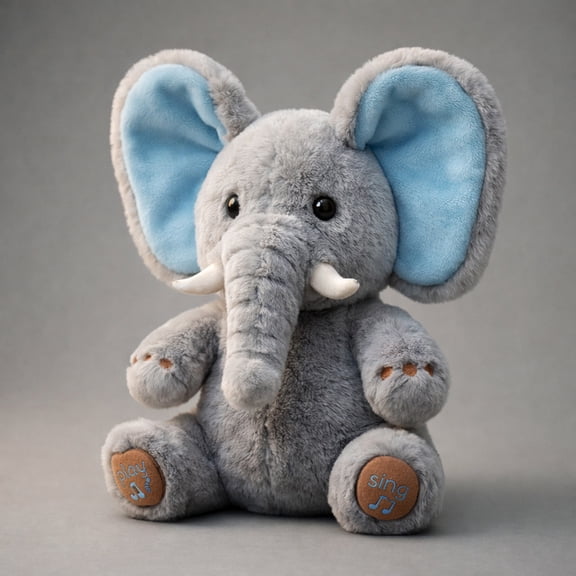 Cute Hide And Seek Elephant Plush Doll – Interactive Stuffed Animal with Multi Function, Songs, and Soft Material for Play and Comfort, Blue