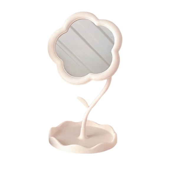 Cute High-definition Versatile Detachable Beauty Mirror Dressing Mirror Makeup Mirror Sunflower Shaped WHITE