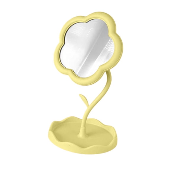 Cute High-definition Versatile Detachable Beauty Mirror Dressing Mirror Makeup Mirror Sunflower Shaped YELLOW