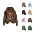 thumbnail image 1 of Cute Highland Cow Coffee Addict Halloween Hoodies for Women Long Sleeve Graphic Hooded Sweatshirt Pullover Tops, 1 of 5
