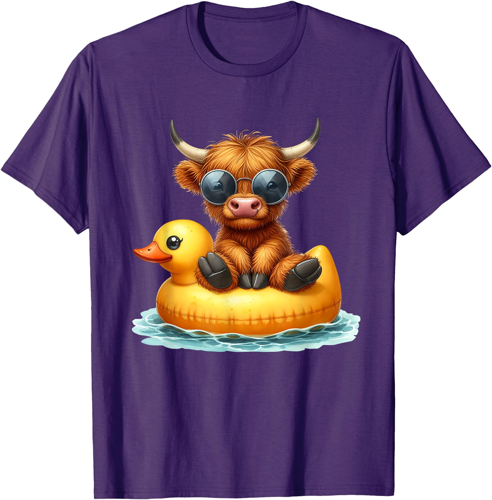 Cute Highland Cow Duck Pool Float Summer Vibes Swimming Softstyle ...