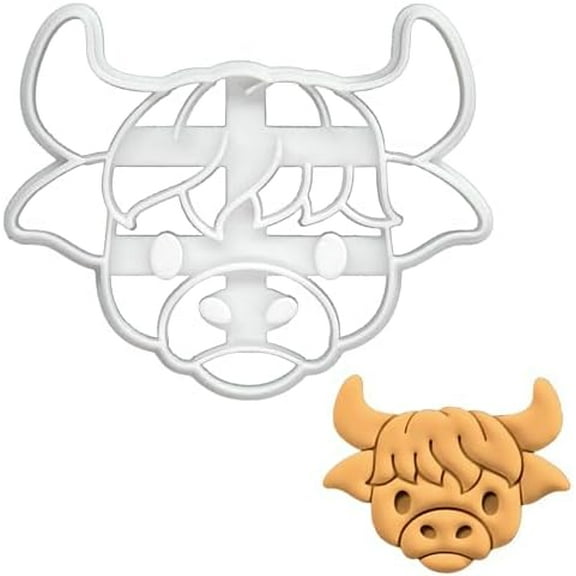 Cute Highland Cow Face Cookie Cutter - Detailed Biscuit Cutter Design for Baking and Crafts, ideal on fondant, dough, clay$$Home Decor, Kitchen, & Other