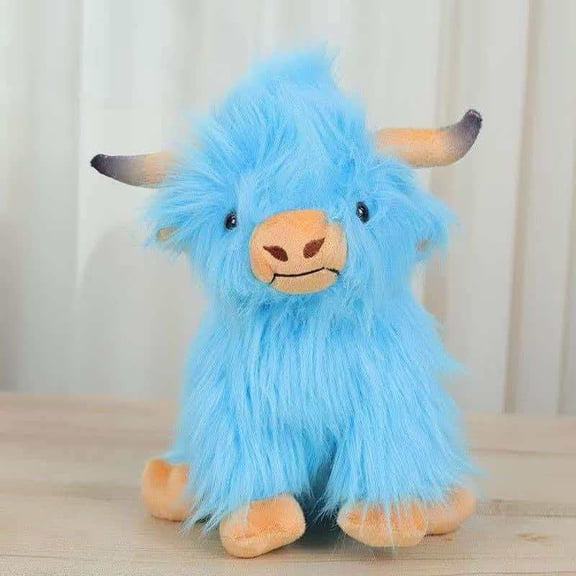 Cute Highland Cow Plush Toy – Soft Fluffy Stuffed Animal Cow Plushie, Adorable Farm Animal Plush Pillow for Kids & Adults, Cozy Gift