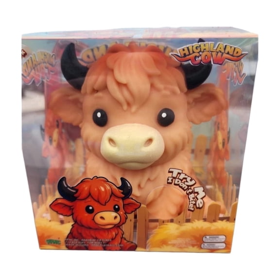 Cute Highland Cow Squishy Toy, Soft Stress Relief Fidget Toy, Decompression Squeeze Toy for Kids Adults, Perfect Birthday Party Gift for Animal Lovers