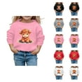 thumbnail image 1 of Cute Highland Cow Sweatshirts for Girl 2025 Long Sleeve Crewneck Christmas Graphic Sweatshirt Kids Pullover Tops, 1 of 1