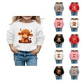 thumbnail image 1 of Cute Highland Cow Sweatshirts for Girl Crewneck Long Sleeve Christmas Graphic Sweatshirt Kids Pullover Tops, 1 of 1