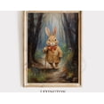 Cute Hiking Bunny Spring Forest Rabbit Wall Art Print, Striking Nursery ...