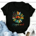 thumbnail image 1 of Cute Hippie Soul Printed T-Shirts For Women Short Sleeve Funny Round Neck Tee Shirt Casual Summer Tops, 1 of 5