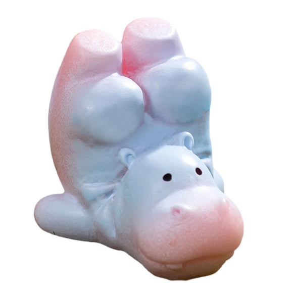 Cute Hippo Figurine Miniature Statue Durable Decorative Animal Art Piece for Garden Desktop Home and Outdoor Use(Pose F-2.5X3cm)