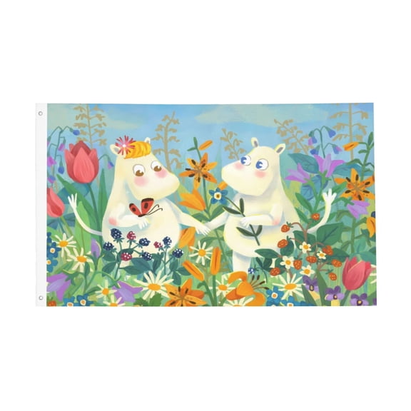 Cute Hippo Flag 3x5 Ft Outdoor Indoor With Grommet Garden Yard Banner Decorative Sign