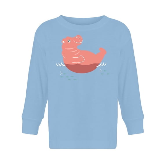 Cute Hippo On The Water Long Sleeve Toddler -Image by Shutterstock, 4 Toddler