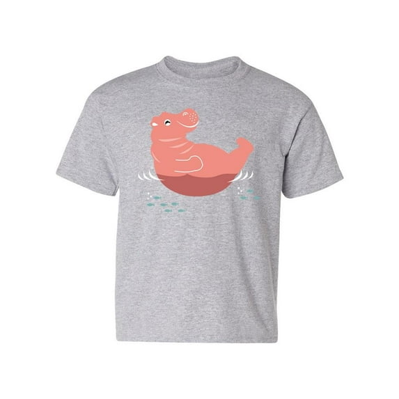 Cute Hippo On The Water T-Shirt Juniors -Image by Shutterstock, Small