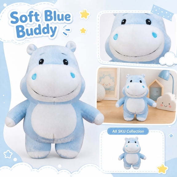 Cute Hippo Plush Soft Hippopotamus Stuffed Animal Figure Hugging Pillow Decorative Cushion Soft Companion For Home Bedroom Decor Birthday Gift For Teens Holiday Party Favors , I
