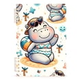 thumbnail image 1 of Cute Hippo on Beach Spiral Journal Notebook College Ruled Notebook 8.3" x 5.7" A5 Lined Thick Paper Page, 1 of 6