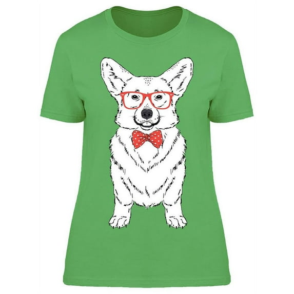 Cute Hipster Corgi T-Shirt Women -Image by Shutterstock, Female XX-Large