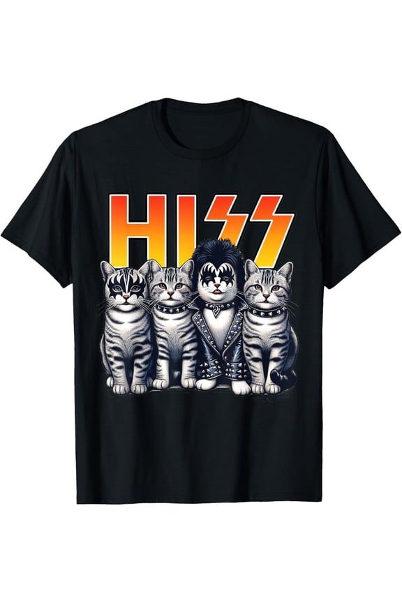 Cute Hiss Cats Rock T-Shirt – Fun Music Cat Lover Graphic Tee for Kitten Fans