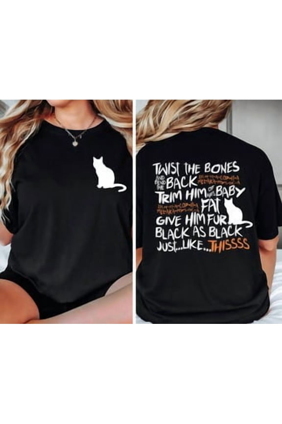 Cute Hocus Pocus Winter Holiday Shirt Twist The Bones Shirt Winter Holiday Gift Shirt For Women Black Cat Shirt Fall Lover Tee T Shirt All Size S-3XL