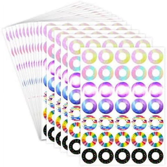 Cute Hole Reinforcement Labels 0.5inch Planet Pattern Binder Page Stickers,Strengthen Holes Stickers Labels 1260Pcs