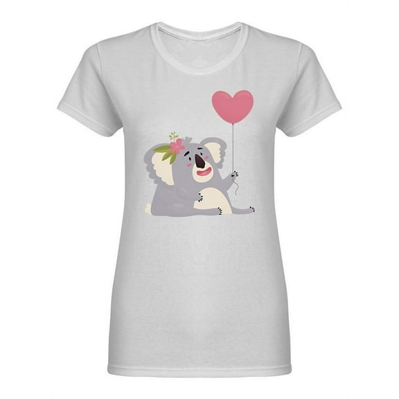Cute Holiday Koala In Love T-Shirt Women -Image by Shutterstock, Female Large