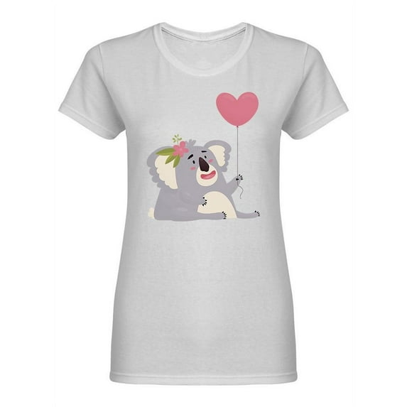 Cute Holiday Koala In Love T-Shirt Women -Image by Shutterstock, Female XX-Large