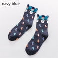 thumbnail image 1 of Cute Holiday Pattern Socks (Adult Medium - Women's Shoe Sizes 5-10) Color: Navy Blue, 1 of 1