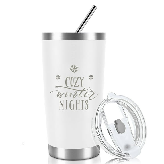 Cute Holiday Tumbler - 20 oz. Cozy Winter Nights Snowflake Mug