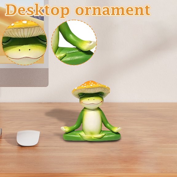 Cute Home Meditation Sitting Figurine, Creative Resin Decor Ornament for Desktop Living Room, Peaceful Meditation Theme Decor