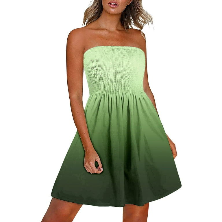 Cute Homecoming Dresses for Teens Suitable Dress For Women Beach Boho Strapless Cover Ups Off Shoulder Floral Two Sided Dress Walmart