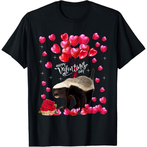 Cute Honey Badger Lover Love Day Animals Heart Apparel T-Shirt