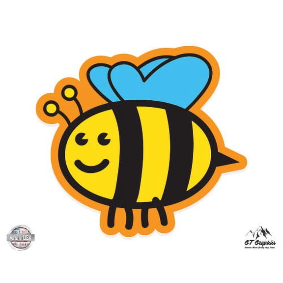 Cute Honey Bee - 12" Vinyl Sticker Waterproof Decal