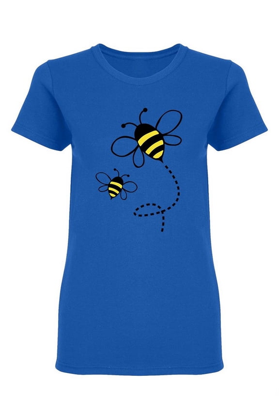 Cute Honey Bee Logo Design Shaped T-Shirt Women -Image by Shutterstock, Female Medium