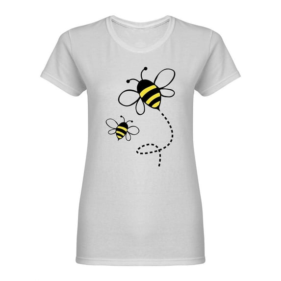 Cute Honey Bee Logo Design Shaped T-Shirt Women -Image by Shutterstock, Female Medium