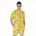 thumbnail image 1 of Cute Honey Bee Pattern Short Sleeve Men'S Rompers, Bee Honey Casual Summer Jumpsuits Outfit, 1 of 4