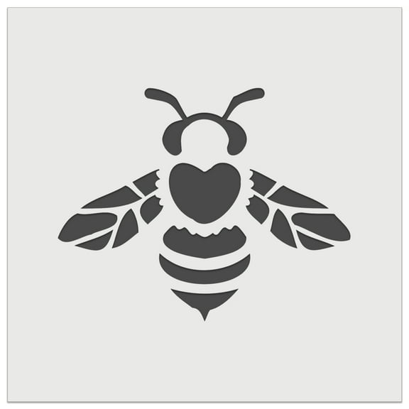 Cute Honey Bumblebee with Heart on Back DIY Cookie Wall Craft Stencil - 7.0 Inch