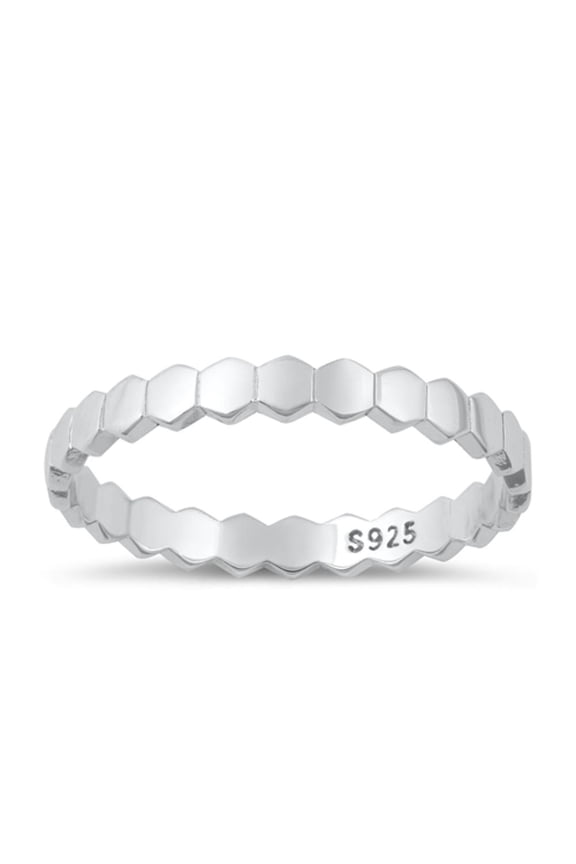 Cute Honeycomb Ring .925 Geometic Sterling Silver Band Jewelry Female Male Unisex Size 9
